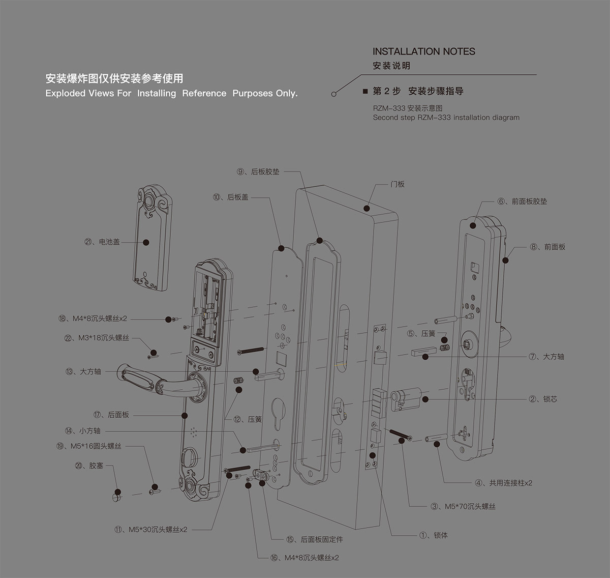 RZM-333HG指紋感應密碼鎖